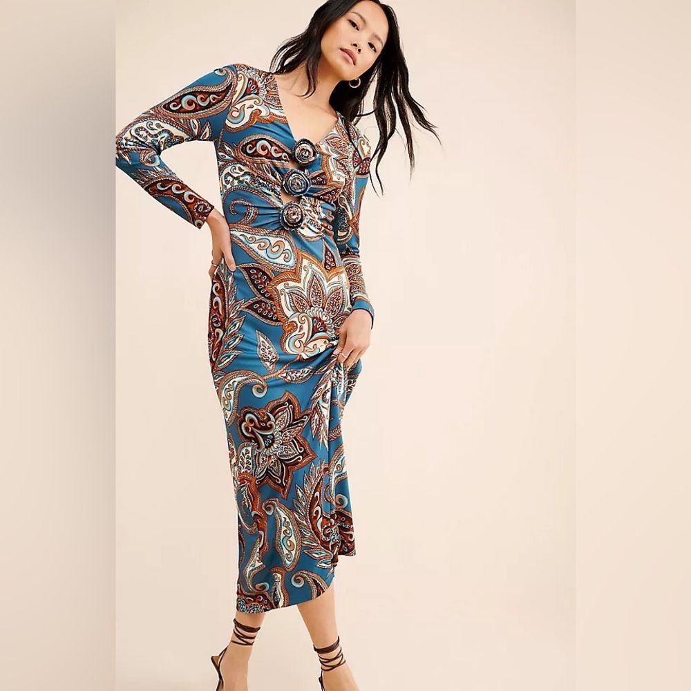 Nuuly x Farm Rio Wonderful Bouquet Midi Dress Size S